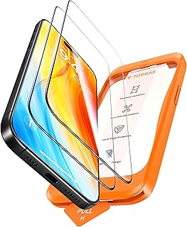 Защитная пленка TORRAS Diamond Shield для iPhone 15 Pro [защита военного класса] 9H+ Небьющееся, ударопрочное закаленное стекло, полностью покрывающее экран, мгновенная установка без пузырьков, 2 шт.