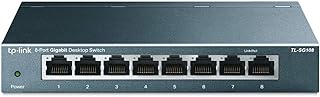 TP-Link 8-портовый гигабитный сетевой коммутатор Ethernet - разветвитель Ethernet | Подключение и использование без вентилятора | Прочный металлический корпус с экранированными портами | Оптимизация трафика | Неуправляемый | Пожизненная гарантия (TL-SG108)
