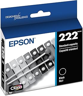 Черный картридж Epson 222 Claria стандартной емкости (T222120-S) совместим с принтерами Workforce WF-2960 и Expression XP-5200.