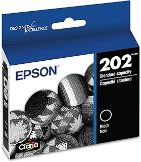 Черный картридж EPSON 202 Claria стандартной емкости (T202120-S) совместим с принтерами WorkForce WF-2860 и Expression XP-5100.