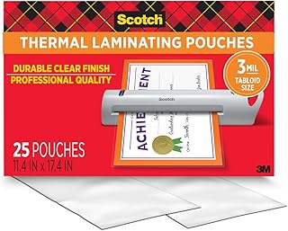 Пакеты для термоламинирования Scotch, формат Legal 11 x 17 дюймов, 25 листов, толщина 3 мил, товары для образования и рукоделия, для использования с термоламинаторами.