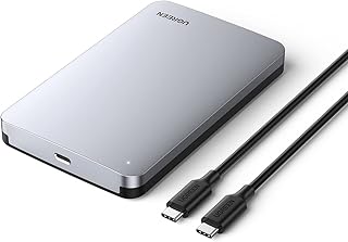 Корпус для жесткого диска UGREEN USB C для 2,5-дюймовых SATA SSD HDD — алюминиевый адаптер USB C на SATA с поддержкой USB 3.1 Gen 2 и UASP — совместим с MacBook Pro Air, WD, Seagate, Toshiba, Samsung, Hitachi.