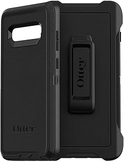 Чехол OtterBox Galaxy S10+ Defender Series — черный, прочный и долговечный, с защитой портов, в комплекте с кобурой и подставкой.
