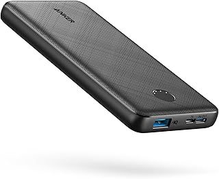 Внешний аккумулятор Anker Power Bank (PowerCore 10K), компактный, удобный для путешествий, емкостью 10 000 мАч, с технологией зарядки PowerIQ, высокоскоростной зарядкой 5 В/3 А для iPhone, iPad и других устройств (вход и выход USB-C) (черный), 1 шт.
