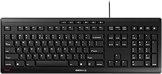 Проводная USB-клавиатура CHERRY Stream с ножничным механизмом, QWERTY-клавиатура, бесшумная работа клавиш, идеально подходит для дома, офиса, работы или персонального компьютера. Черная.
