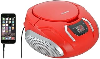 Портативная CD-магнитола Proscan Elite с AM/FM-радио — красная.