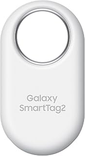 Samsung Galaxy SmartTag2, Bluetooth-трекер, устройство для отслеживания местоположения, поиск предметов (ключей, кошельков, багажа, домашних животных), совместим с телефонами и планшетами на базе Android 11 или более поздней версии, 2023 год, 1 шт., белый.