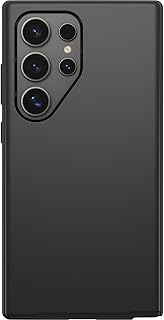Чехол OtterBox для Samsung Galaxy S24 Ultra Symmetry Series — черный, ультратонкий, совместим с беспроводной зарядкой, приподнятые края защищают камеру и экран.