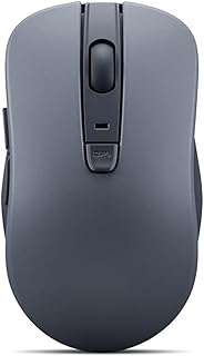 Бесшумная Bluetooth-мышь Lenovo (WL300) — 5-кнопочная компьютерная мышь с бесшумными левым и правым щелчками — эргономичная рукоятка, Microsoft Swift Pair, разрешение до 1600 DPI (серая)