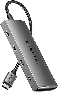 USB-концентратор UGREEN USB C 10 Гбит/с, 4 порта USB 3.2 (только передача данных), высокоскоростной многопортовый разветвитель для MacBook Air/Pro, iMac, iPad Pro, iPhone 15/15 Pro, Galaxy S23 и других устройств.