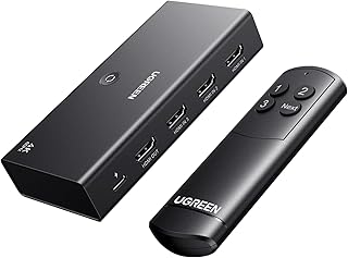 HDMI-переключатель UGREEN 3 в 1, 4K@60Hz, HDMI-разветвитель с пультом дистанционного управления, поддержка HDR10+, CEC, HDCP2.2, совместимость с Nintendo Switch, PS5/4/3, Xbox, Roku TV, Fire Stick, Blu-Ray плеером.