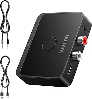 Bluetooth-приемник UGREEN 6.0 с LDAC, беспроводной аудиоадаптер высокого разрешения с низкой задержкой, для старых стереосистем/колонок/проводных колонок/домашних аудиосистем для потоковой передачи музыки.