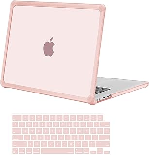 Чехол MOSISO, совместимый с MacBook Air 15 дюймов (выпуски 2025, 2024, 2023), модели M4 A3241, M3 A3114, M2 A2941, прочный, с защитой от трещин и отпечатков пальцев, с бампером из ТПУ и накладкой на клавиатуру, розовый.