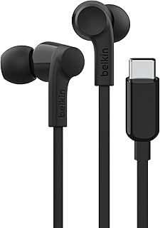 Проводные наушники Belkin SoundForm с разъемом USB-C, внутриканальные наушники с микрофоном - USB-C наушники для iPhone 16, iPhone 15, iPad mini, Galaxy S25, Google Pixel 9, Android и других устройств - черные