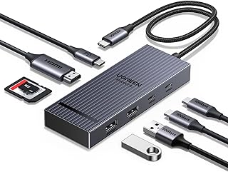 UGREEN Revodok Pro USB C Hub для ноутбука 8-в-1 MacBook, док-станция с HDMI 4K 60 Гц, зарядкой PD 100 Вт, портами передачи данных USB-C и USB-A 10 Гбит/с, устройством чтения карт SD/TF для MacBook Pro/Air, iPad Pro, XPS, Thinkpad