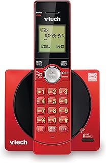 Беспроводной домашний телефон VTech с определителем номера/ожиданием вызова, CS6919-16, клавиатура с подсветкой, полнодуплексная громкая связь, настенное крепление, красный.
