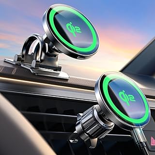 Автомобильное зарядное устройство LISEN Qi2 15 Вт MagSafe, сверхбыстрое магнитное беспроводное автомобильное зарядное устройство для iPhone 16 Pro Max, зарядное устройство Qi2 MagSafe подходит для iPhone 16, 15, 14, 13, 12, Samsung с чехлом MagSafe.