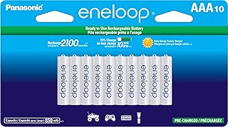 Аккумуляторные батареи Eneloop Panasonic BK-4MCCA10FA AAA 2100 циклов, никель-металлгидридные, предварительно заряженные, комплект из 10 батарей.
