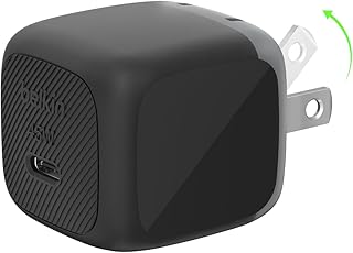 Зарядное устройство Belkin USB C 45 Вт - сверхбыстрая зарядка PD3.1 PPS - для Samsung Galaxy S25, S24, S23, S22, Apple iPhone 16, iPhone 15/14/13 Plus, Pro, Pro Max, Google Pixel 9, Nintendo Switch и др. - черное.