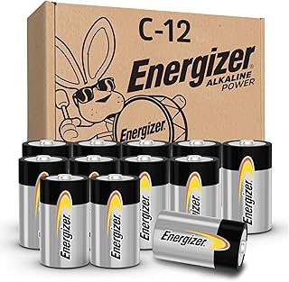 Щелочные батарейки Energizer Power C (12 шт.), долговечные щелочные батарейки типа C.