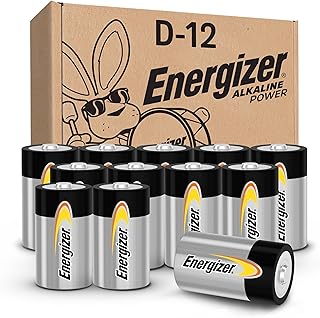 Щелочные батарейки Energizer Power D, 12 штук (упаковка из 1 шт.), долговечные щелочные батарейки размера D.