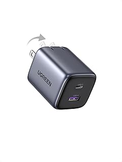 Зарядное устройство UGREEN 35 Вт USB C, складной компактный сетевой адаптер Nexode с 2 портами GaN PPS для iPhone 16/15/14/13, Galaxy S25/S24/S23, Pixel 8 Pro/8/7, iPad, MacBook, Steam Deck