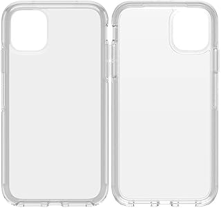 Чехол OtterBox для iPhone 11 серии Symmetry — прозрачный, ультратонкий, совместим с беспроводной зарядкой, приподнятые края защищают камеру и экран.