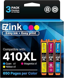 Восстановленные чернильные картриджи E-Z Ink для принтеров Epson 410XL, 410XL, T410XL, голубые, пурпурные, желтые, для использования с принтерами Expression XP-830, XP-7100, XP-530, XP-640, XP-630, XP-635 (1 шт., 1 шт., 1 шт., 3 шт. в упаковке)