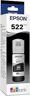 Чернила EPSON 522 EcoTank в сверхбольшой емкости, черные (T522120-S). Совместимы с принтерами EcoTank ET-2720, ET-2800, ET-2803, ET-2840, ET-4700, ET-4800, ET-4810.