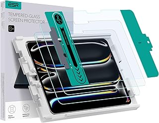 Защитная пленка ESR (2 шт.) для iPad Pro 13 дюймов M4 2024, закаленное стекло с удобным лотком для нанесения, устойчивая к царапинам, HD-качество.