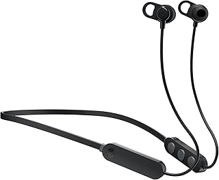 Беспроводные наушники Skullcandy Jib+, Bluetooth, до 6 часов работы от батареи, шумоизоляция, защита от пота, встроенный микрофон, совместимость с iPhone и Android, в комплекте амбушюры разных размеров для индивидуальной подгонки — черные.