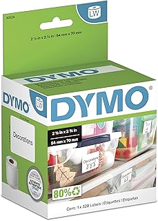 Оригинальные этикетки DYMO LW большого размера, многоцелевого назначения, этикетки DYMO для принтеров этикеток LabelWriter, 2-1/8" x 2-3/4", 1 рулон из 320 штук.