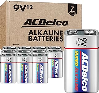 Набор из 12 9-вольтовых батареек ACDelco, суперщелочные батарейки максимальной мощности, срок хранения 7 лет, упаковка с возможностью повторного закрытия.