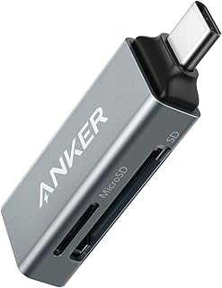 Устройство для чтения SD-карт Anker, кардридер 2-в-1 USB C для цифровых камер, устройство просмотра SD-карт с двумя слотами для карт SDXC, SDHC, SD, MMC, RS-MMC, Micro SDXC, MicroSD, Micro SDHC и UHS-I.