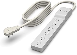 Сетевой фильтр Belkin с 6 розетками, шнур 1,8 м, вилка вращается на 360° - защита от перенапряжения до 1080 Джоулей.