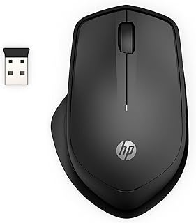 Беспроводная беспроводная мышь HP Silent 280M — эргономичный дизайн для правой руки, 18 месяцев работы от батареи и надежное соединение 2,4 ГГц — подходит для компьютеров и ноутбуков — намного тише щелчков, чем у большинства мышей, черный цвет.