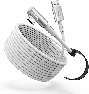 Кабель KIWI design 16 футов (4,8 м) для подключения аксессуаров Oculus/Meta Quest 3S и Quest 3/2/Pro/Pico 4, USB 3.0 — USB C, обеспечивающий сверхскоростной режим 5 Гбит/с.