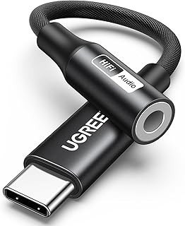 Адаптер UGREEN USB C на 3,5 мм аудиоразъем, высококачественный 32-битный/384 кГц USB C на AUX-разъем, кабель для наушников HiFi, совместимый с iPhone 16, 15 Pro Max Plus, Samsung Galaxy S24 Ultra, Pixel 8, iPad Air Mini