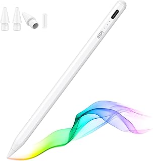 ESR Pencil (1-го поколения) для iPad 2018-2025, чувствительность к наклону, защита от случайного касания ладонью, совместим с iPad 11-го (A16)/10-го поколения, Air 11"/13", Pro 11"/12.9"/13", Mini 6/5, белый.