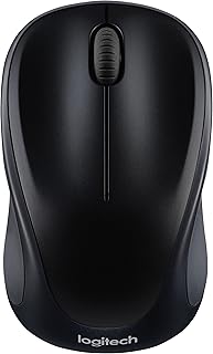 Беспроводная мышь Logitech M317, 2,4 ГГц с USB-приемником, оптическое отслеживание 1000 DPI, 12 месяцев работы от батареи, совместима с ПК, Mac, ноутбуком, Chromebook — черная.