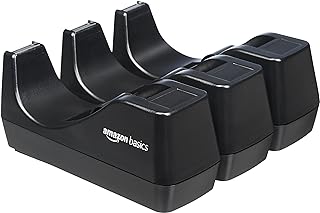 Настольный диспенсер для клейкой ленты Amazon Basics с утяжелителем — набор из 3 штук.