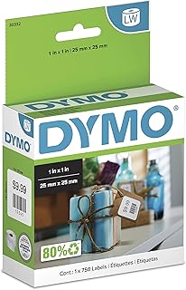 Оригинальные квадратные многоцелевые этикетки DYMO LW. Этикетки DYMO для принтеров LabelWriter. Отлично подходят для штрихкодов. Размер 1" x 1". 1 рулон, 750 штук.