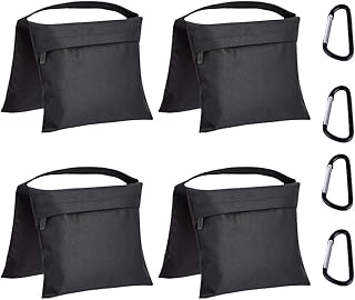 Набор из 4 пустых мешков с песком Amazon Basics для фотоштативов, черные.