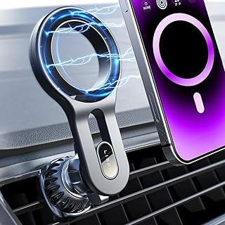 LISEN для MagSafe Car Mount Магнитный автомобильный держатель для телефона, держатель для телефона на вентиляционную решетку [Сверхсильные магниты] Держатель для мобильного телефона без помощи рук, 17-кратный мощный зажим, автомобильные аксессуары, подходит для iPhone 16 15 14 13 Pro Plus Max