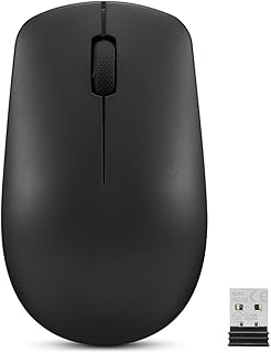Беспроводная мышь Lenovo 530 – полноразмерная компьютерная мышь для ПК, ноутбука, компьютера под управлением Windows – нано-USB-приемник 2,4 ГГц – подходит для использования как правой, так и левой рукой – до 12 месяцев работы от батареи – беспроводная