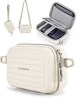 Чехол для цифровой камеры BAGSMART, водонепроницаемая и защитная небольшая сумка для фотоаппарата с двумя способами переноски, легкая сумка-слинг для Canon PowerShot ELPH 180/190 / Sony DSCW800/DSCW830 - бежевый