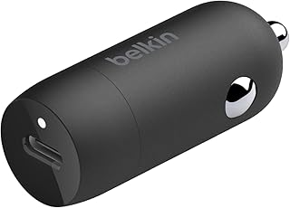 Компактное автомобильное зарядное устройство Belkin Boost↑Charge™ мощностью 30 Вт с портом USB-C Power Delivery для iPhone 16, 16 Pro, 15, 15 Pro, Galaxy S25, S24, Note, Pixel 9 и других моделей — черное.