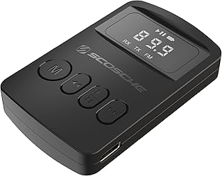 Портативный Bluetooth-передатчик/приемник Scosche BTTRFM-SP1, FM-передатчик и беспроводной аудиоприемник для телевизора, наушников, домашней/автомобильной стереосистемы, развлекательной системы в самолете и многого другого, до 7 часов работы от батареи.