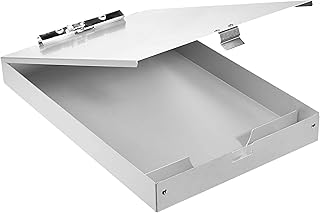 Алюминиевый планшет для хранения Amazon Basics, двухъярусный, со стандартным зажимом, 35 ​​см x 23 см, серебристый.