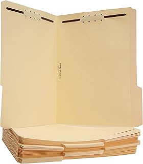 Папки для документов Amazon Basics Manila с застежками для удобного хранения, формат Letter, бежевые, 50 штук.